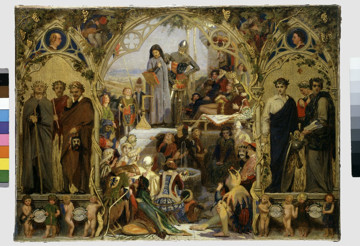 Az angol költészet magjai és gyümölcsei, 1845 alkotó: Ford Madox Brown