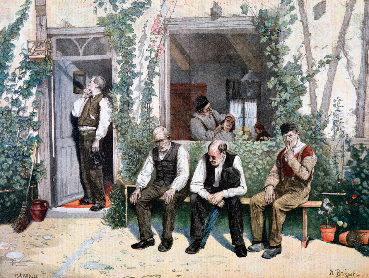 A Borbélyoknál, 1895 alkotó: Fortuné Méaulle