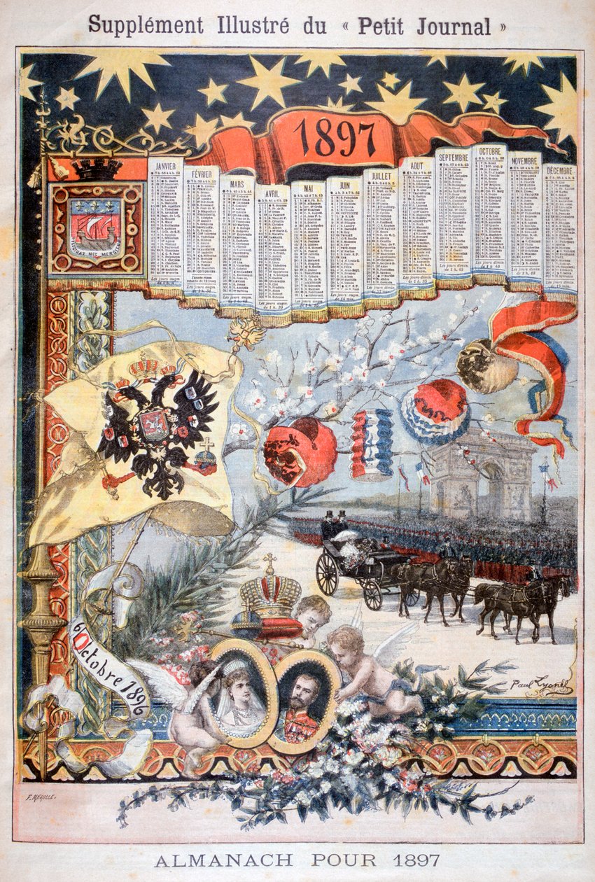 1897-es naptár. alkotó: Fortuné Méaulle