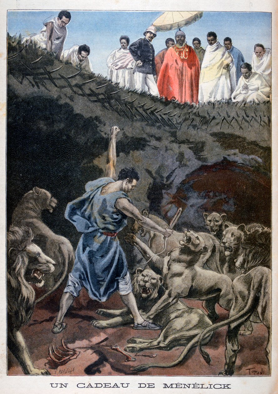 Az etióp Menelik II, 1898 alkotó: Fortuné Méaulle