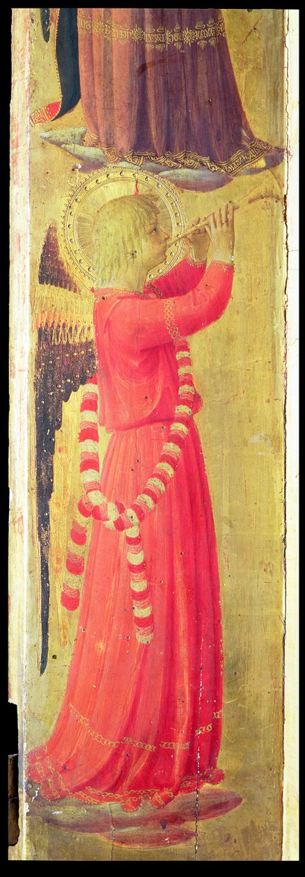 Pipázó angyal, a Linaiuoli Triptichonból, 1433 (tempera a panelen) (részlet) alkotó: Fra Angelico