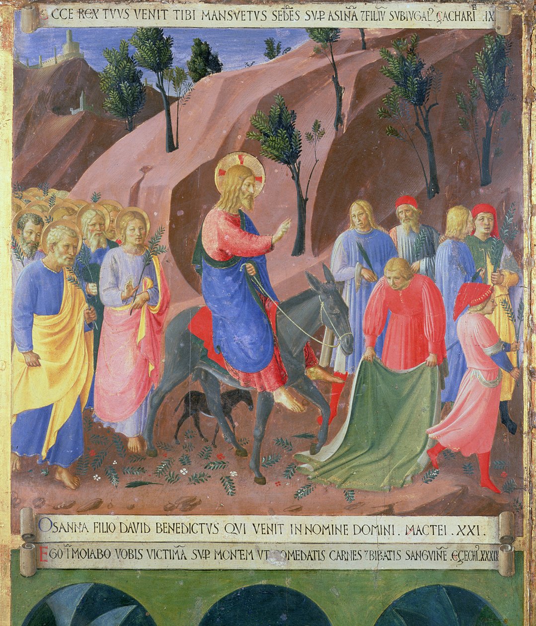 Krisztus bevonulása Jeruzsálembe, részlet a Santissima Annunziata ezüst kincstárának harmadik táblájáról, 1450-53 körül (tempera, tábla). alkotó: Fra Angelico