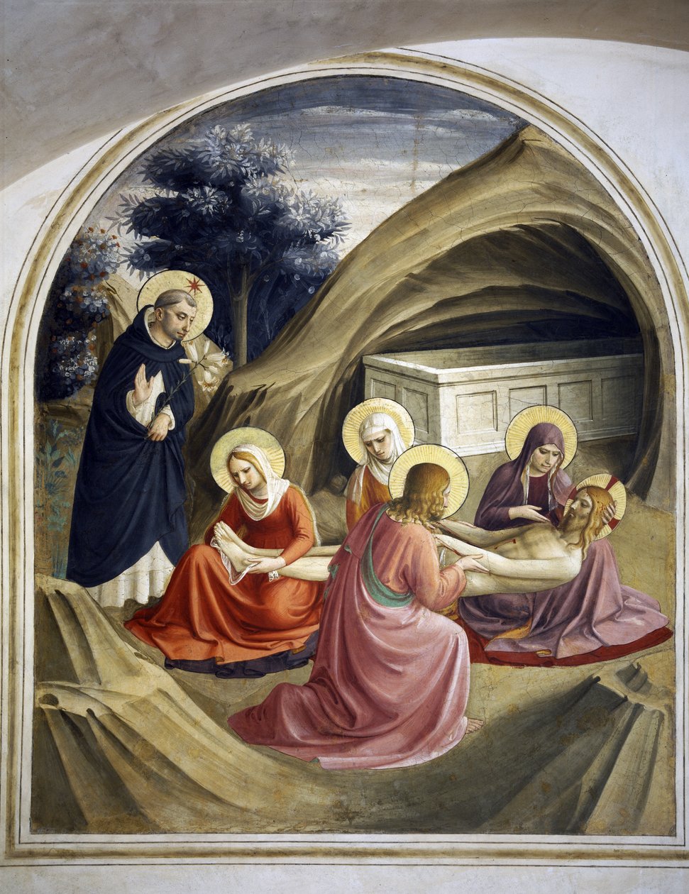 Siralom Krisztus teste felett, Szent Domonkossal, 1442 alkotó: Fra Angelico