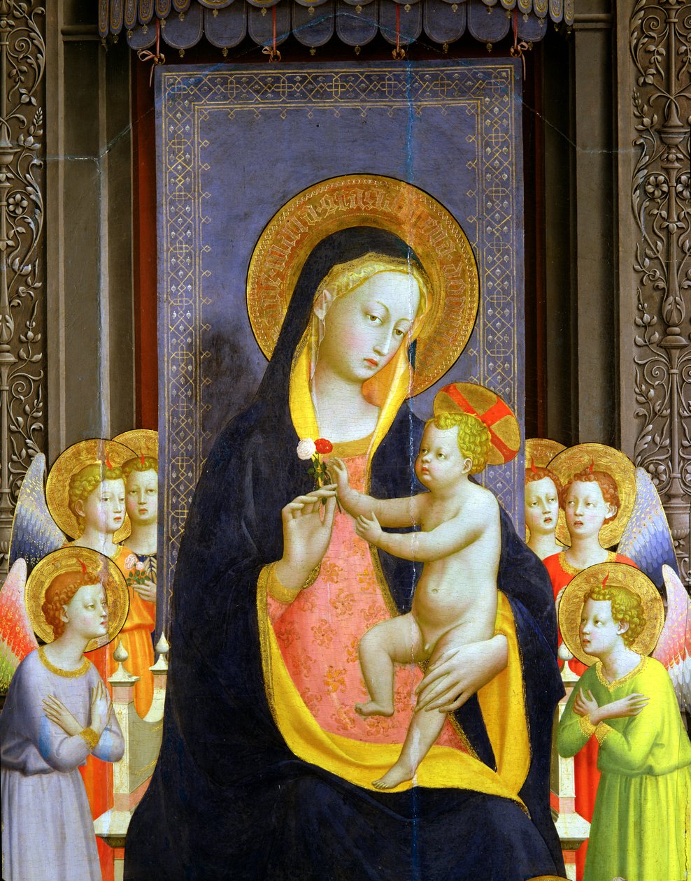 San Domenico oltárkép, 1422 körüli tempera és aranylevél a 43192-es tábla részletén alkotó: Fra Angelico