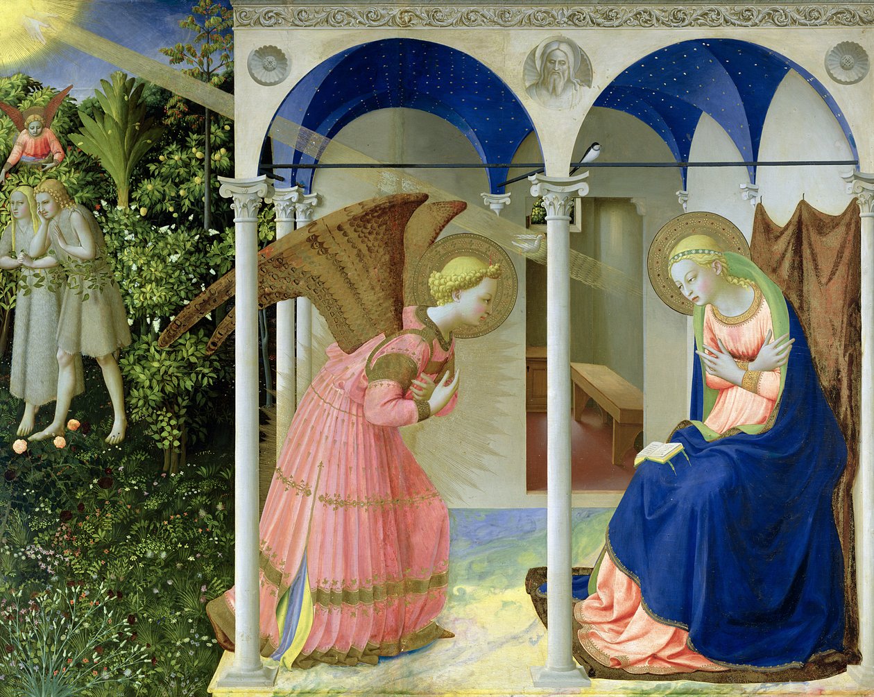 Angyali üdvözlet, 1426 (tempera és arany a panelen) alkotó: Fra Angelico