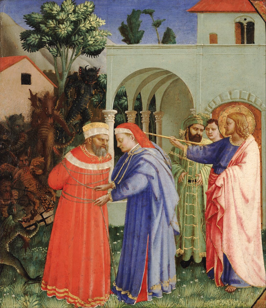 Nagy Szent Jakab apostol Hermogenes bűvészt szabadítja fel alkotó: Fra Angelico