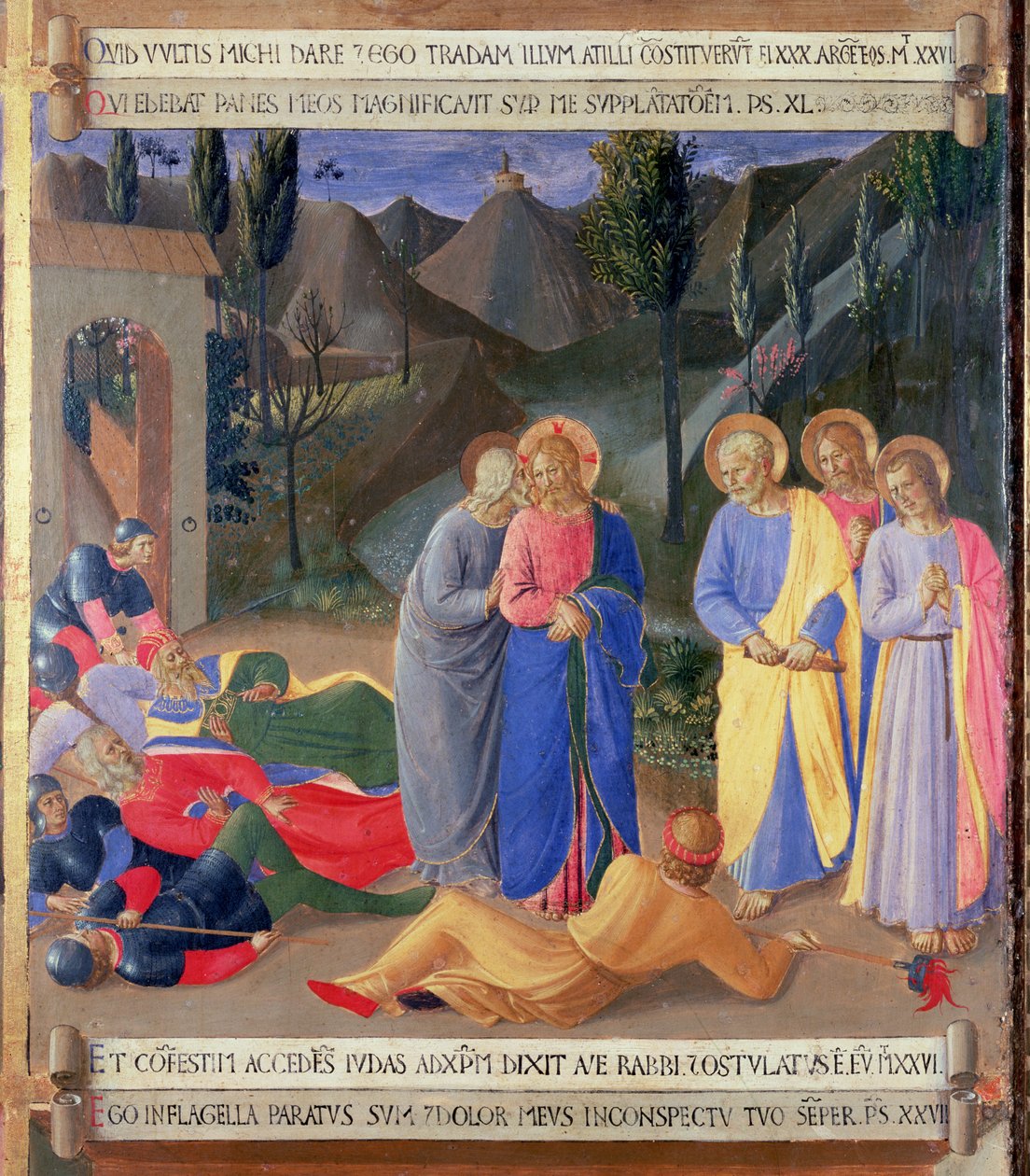 Júdás csókja, részlet a Santissima Annunziata ezüstkincstár harmadik táblájáról, 1450-53 körül (tempera a panelen) alkotó: Fra Angelico