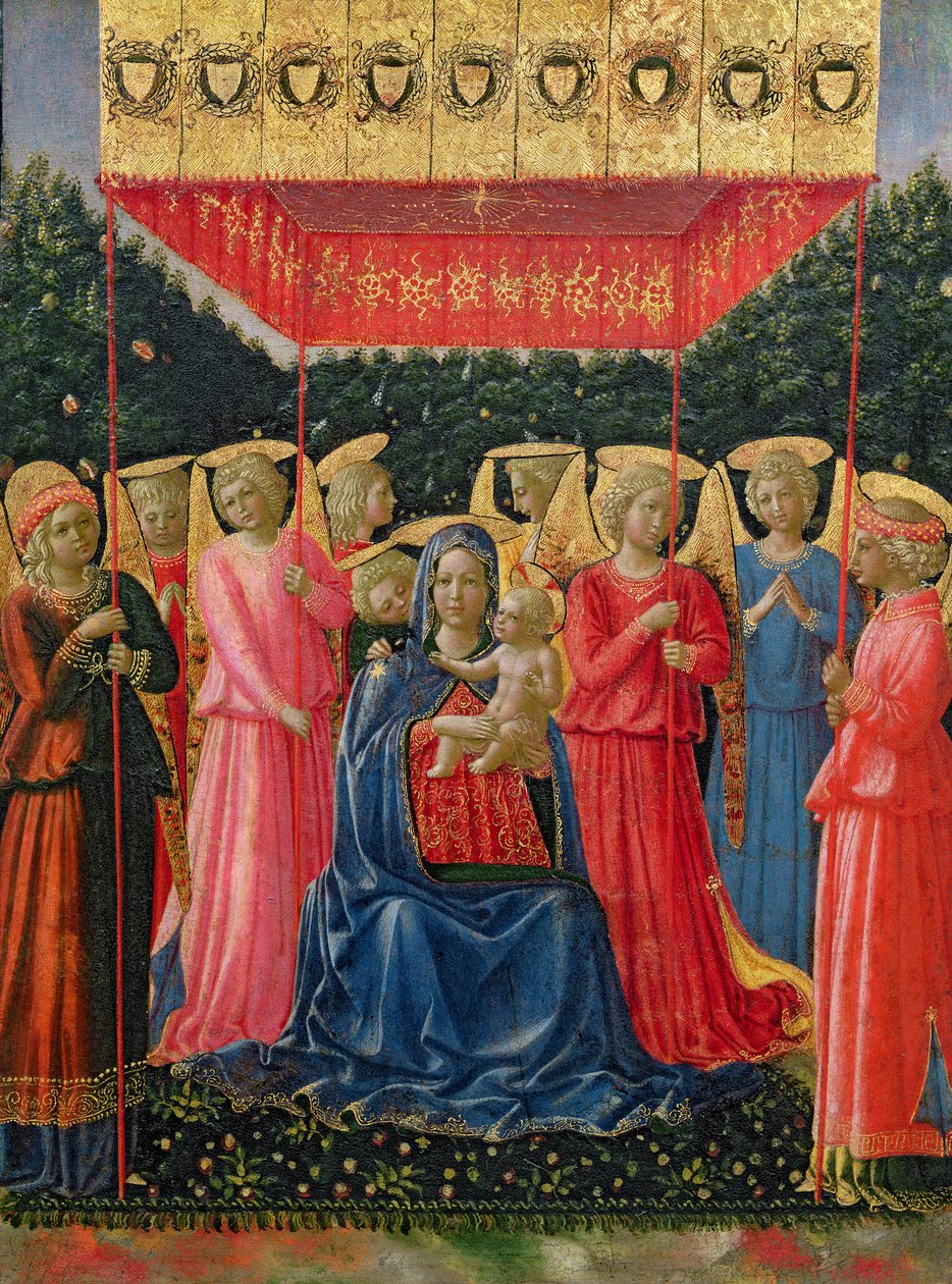 A Szűz és a Gyermek angyalokkal, 1440-50 körül (tempera a panelen) alkotó: Fra Angelico