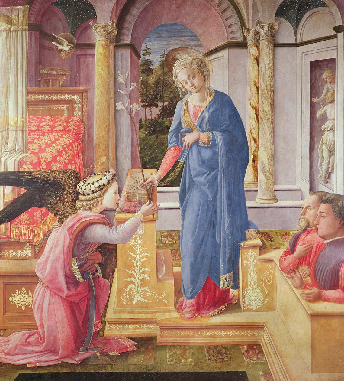 Az Annunciáció, 1440-5 körül alkotó: Fra Filippo Lippi