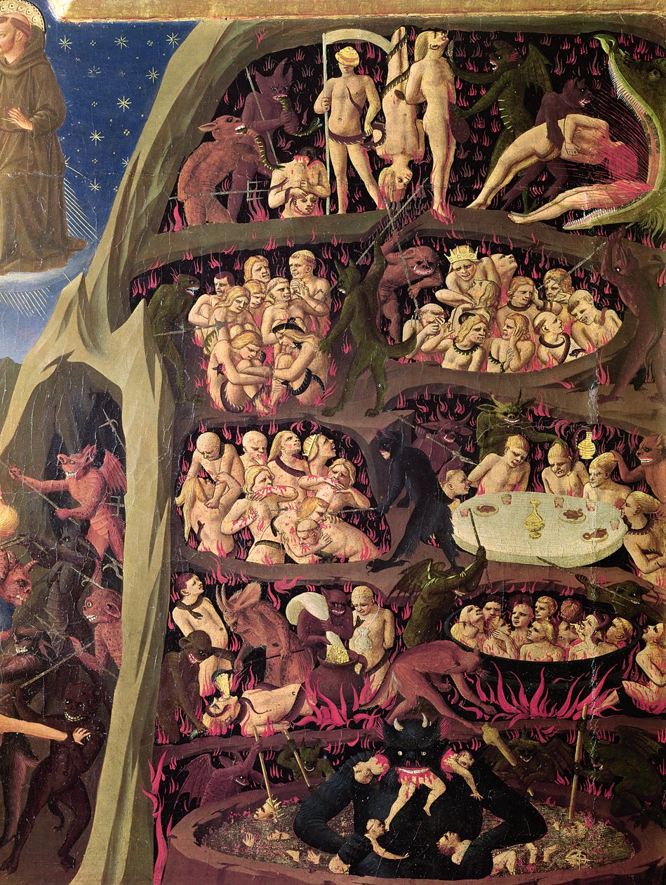 Az utolsó ítélet, a pokol részlete, 1431 körül alkotó: Fra Angelico