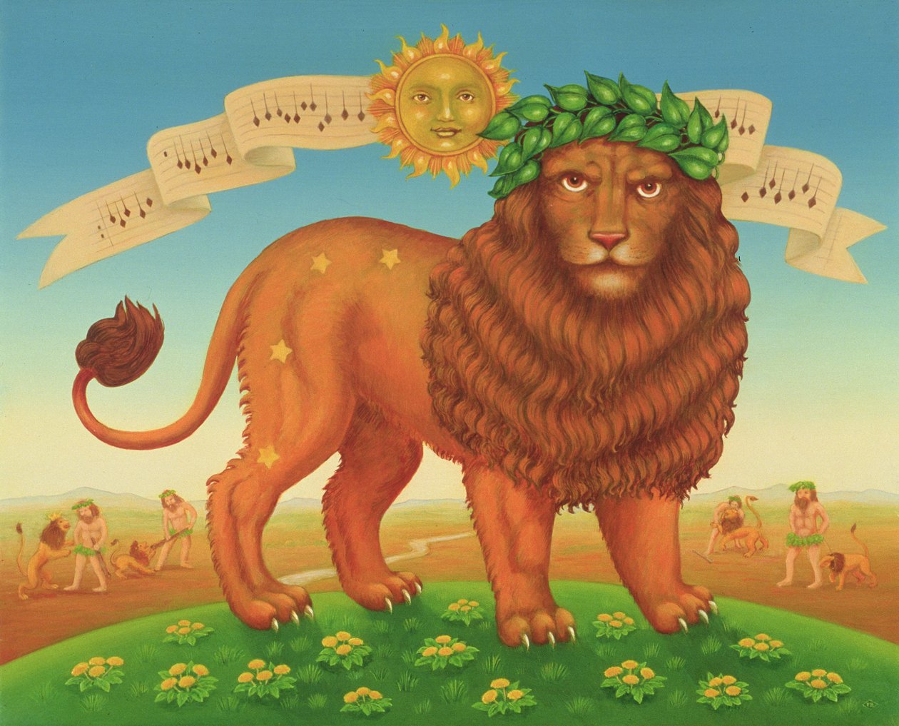 Oroszlán, 1989 (olaj és tempera a panelen) alkotó: Frances Broomfield