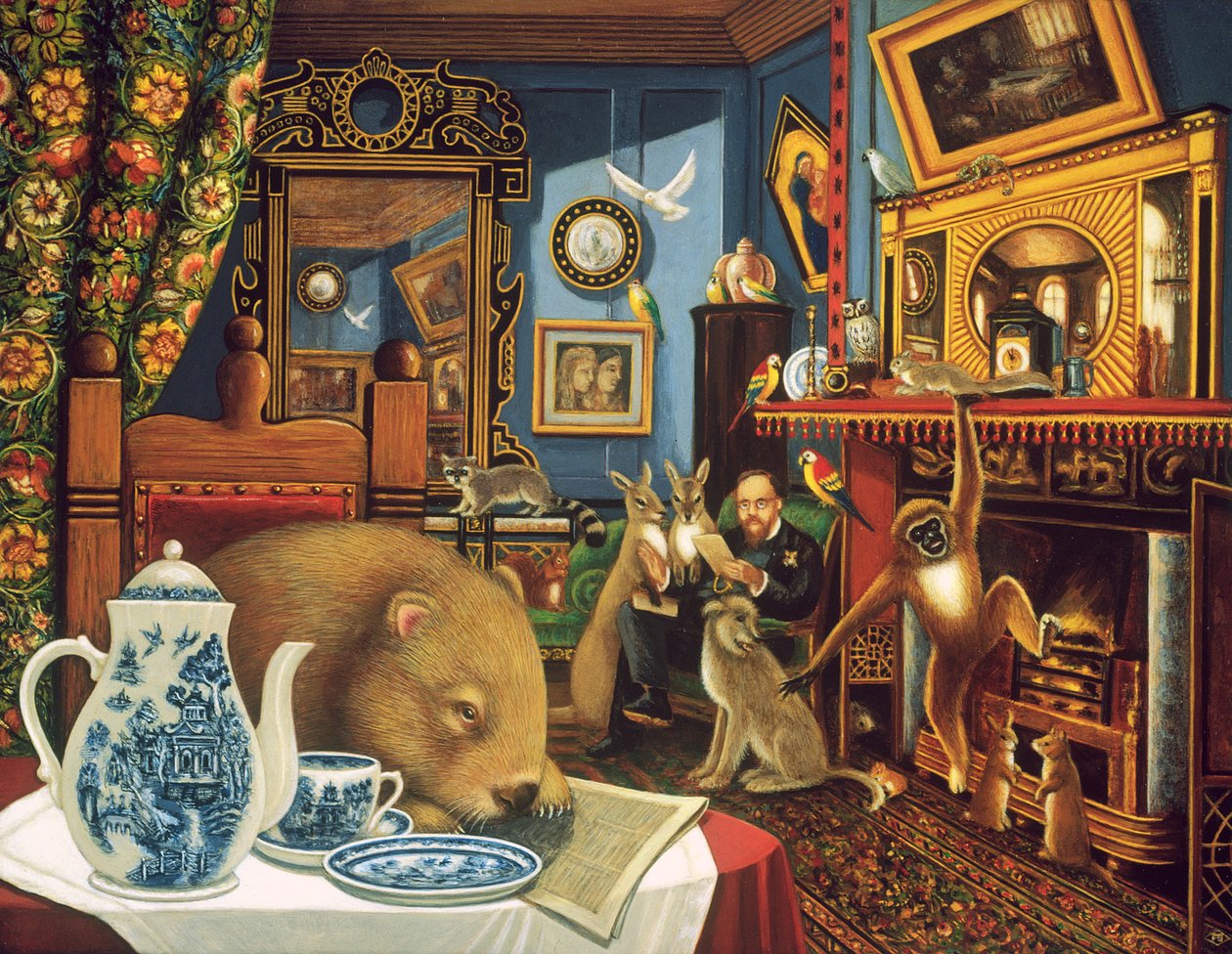 Rossetti Menagerie, 2005 (olaj és tempera a panelen) alkotó: Frances Broomfield