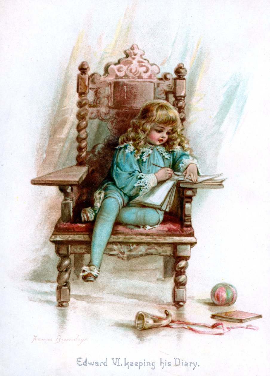 VI. Edward, aki naplóját vezeti, 1897. alkotó: Frances Brundage