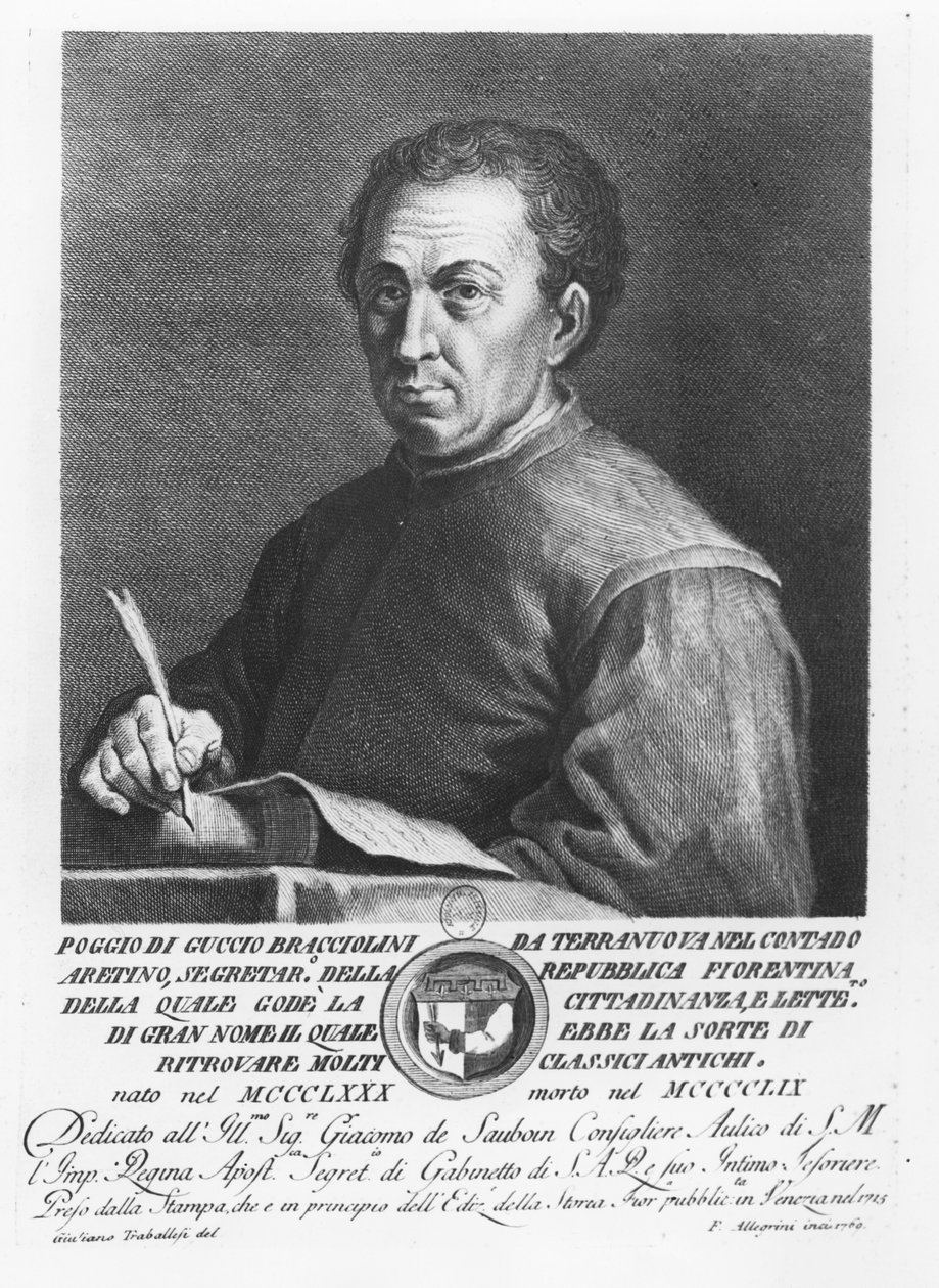 Poggio Bracciolini portréja, 1769 alkotó: Francesco Allegrini