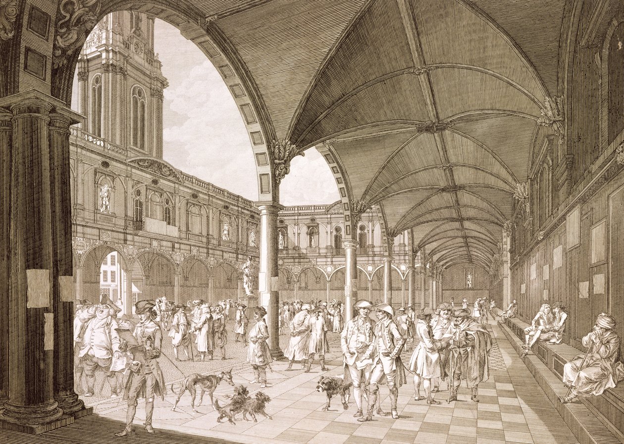 A Royal Exchange belseje, London, 1788 (rézmetszet) alkotó: Francesco Bartolozzi