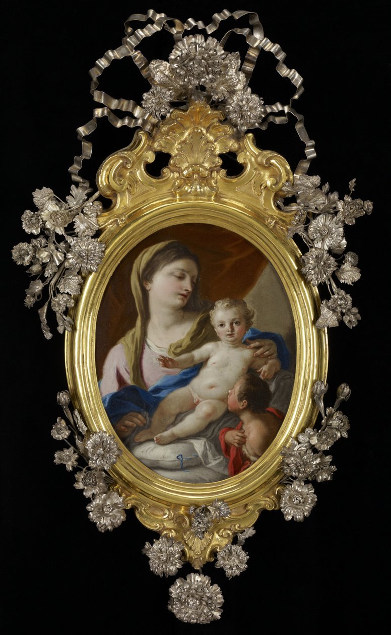 A Madonna és a gyermek a csecsemő Szent Jánossal alkotó: Francesco de Mura  