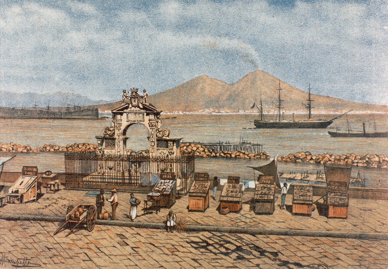 Santa Lucia strand, Nápolyban alkotó: Francesco Aversano