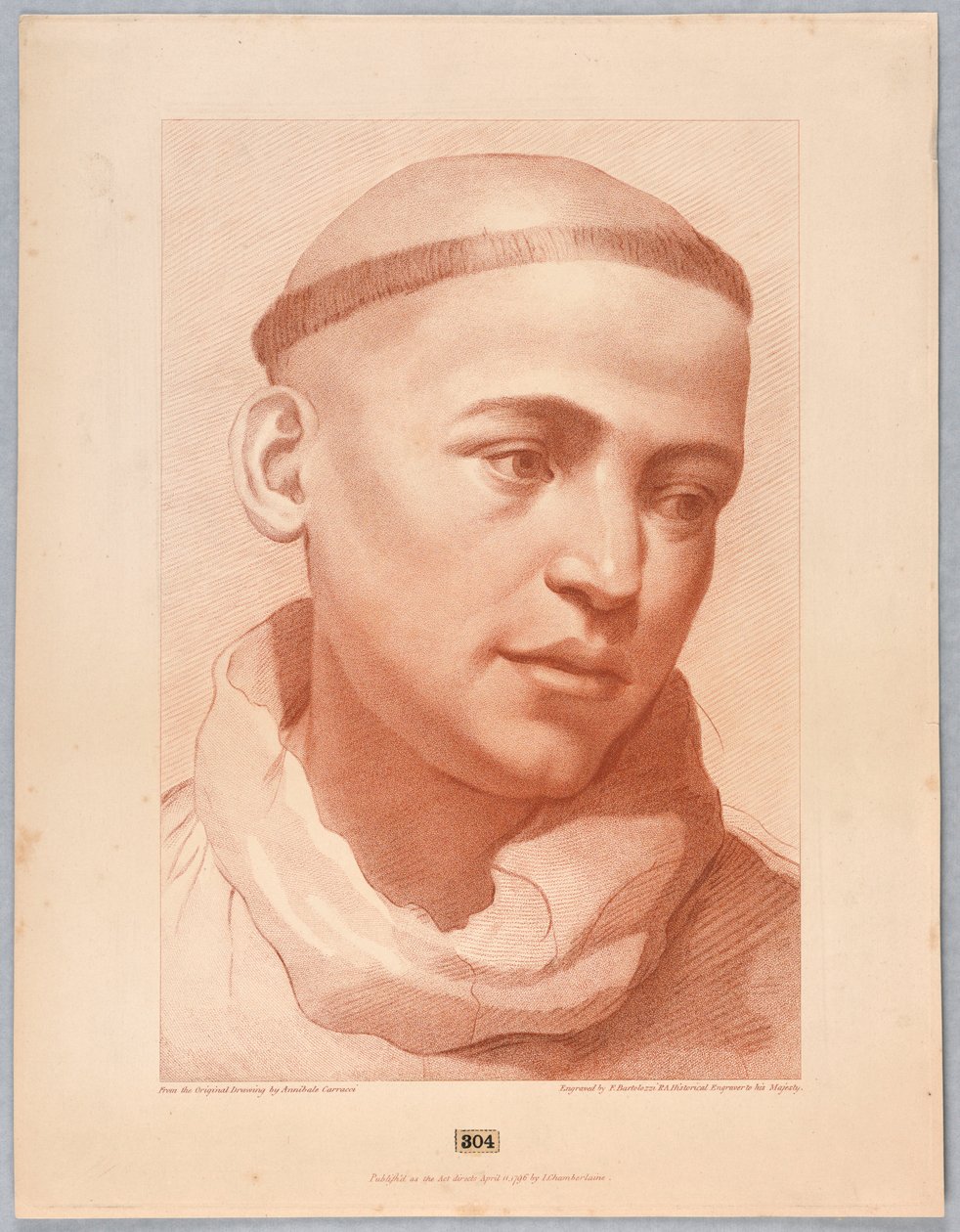Szerzetes feje alkotó: Francesco Bartolozzi