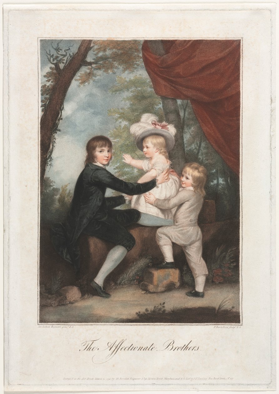 A szeretetteljes testvérek, a báránygyermekek, 1791. alkotó: Francesco Bartolozzi