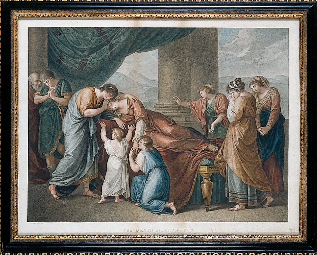 Alcestis halála, Angelika Kauffman nyomán alkotó: Francesco Bartolozzi