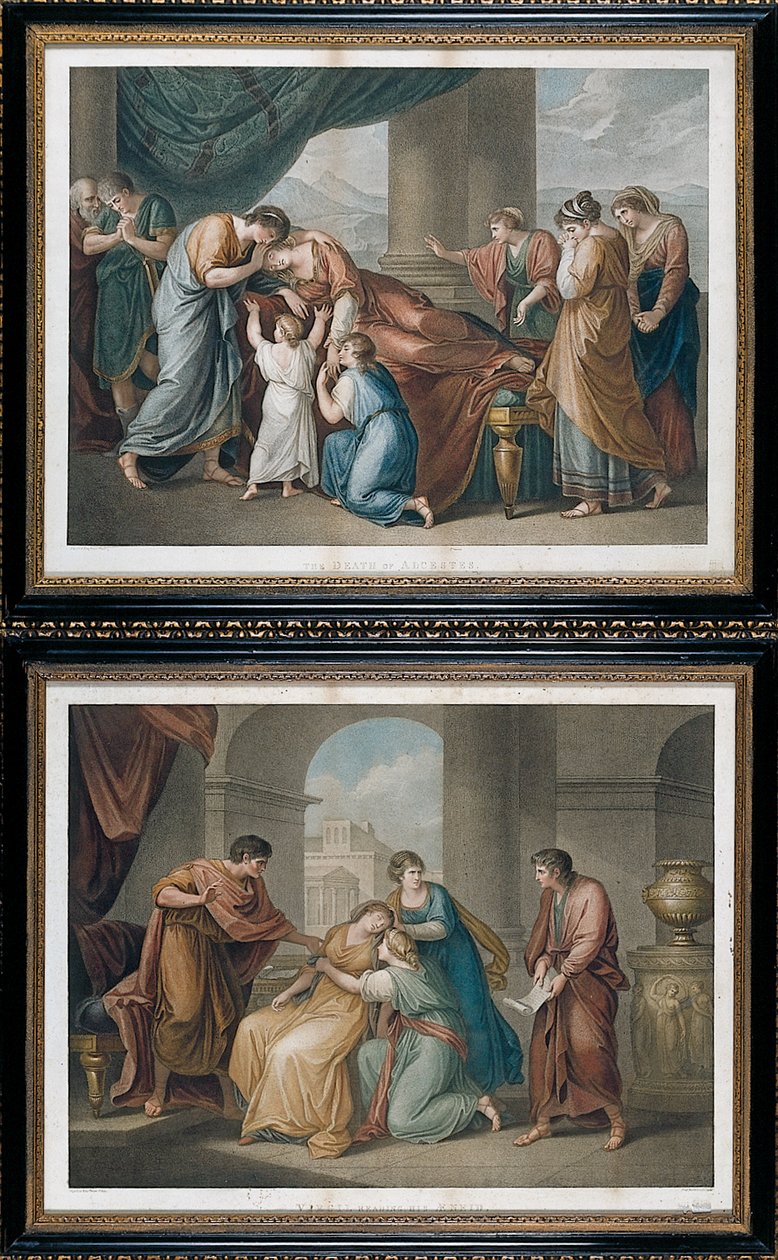 Alcestis halála, Angelika Kauffman nyomán alkotó: Francesco Bartolozzi