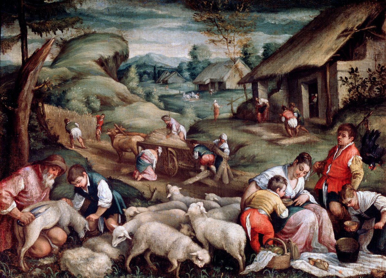 Nyári. Birkanyírás, c1570-c1580 alkotó: Francesco Bassano the Younger