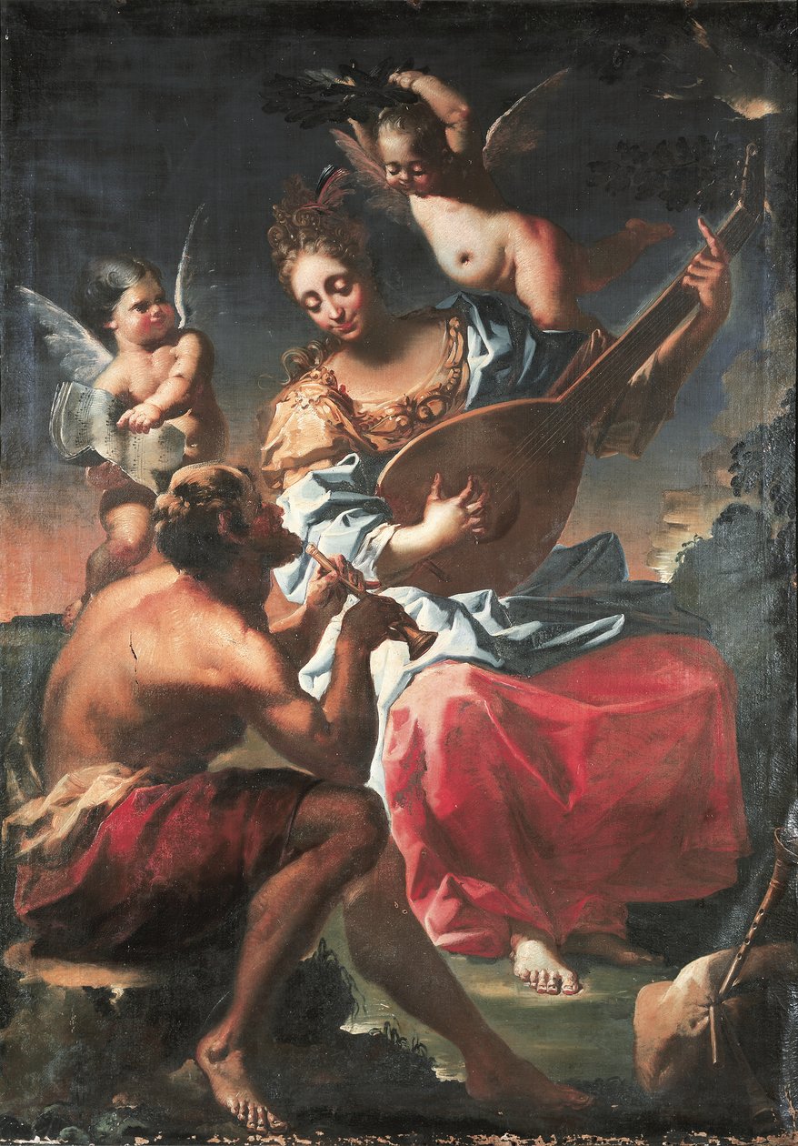 Zene allegóriája (olaj, vászon) alkotó: Francesco Conti