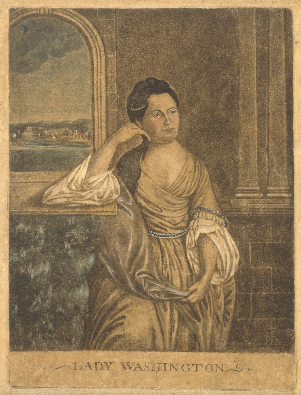 Lady Washington, c. 1776 (mezzotinta) alkotó: Francesco Fergola