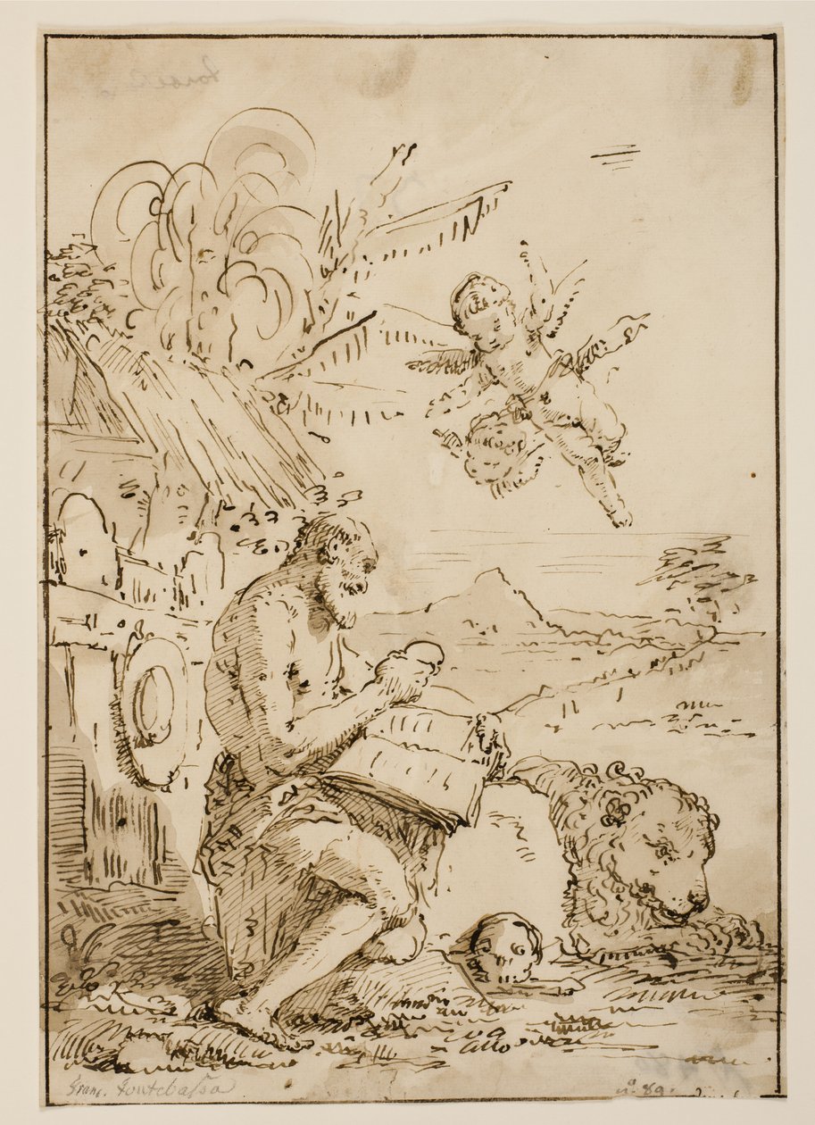 Szent Jeromos a vadonban alkotó: Francesco Fontebasso