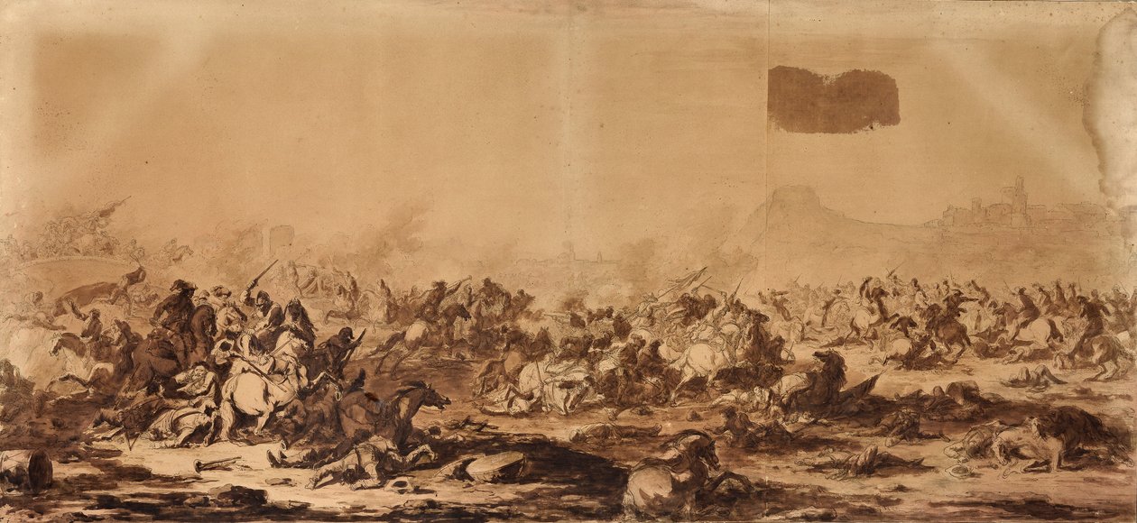 Csatajelenet (rajz) alkotó: Francesco Giuseppe Casanova