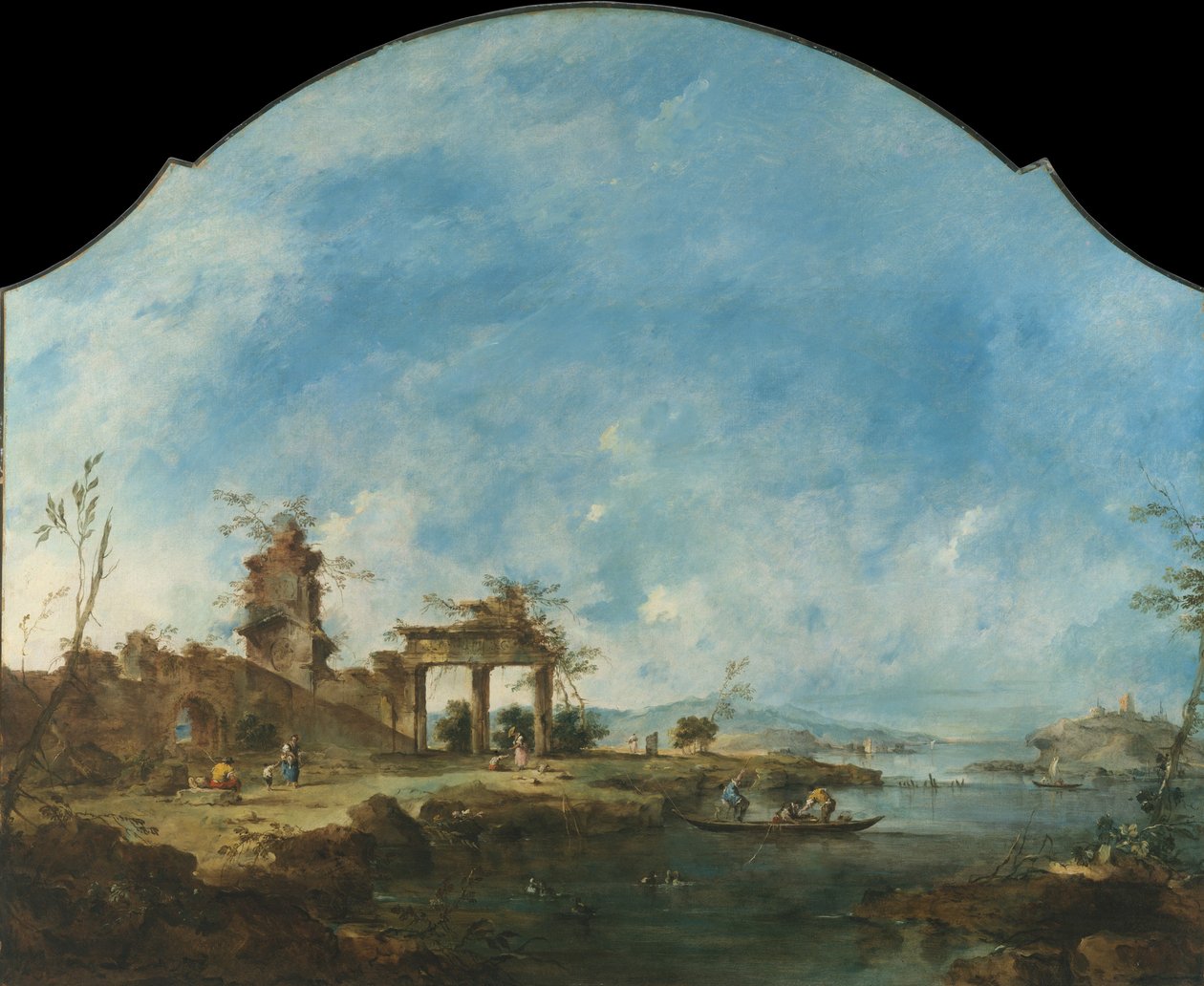 Fantasztikus táj, kb. 1765. alkotó: Francesco Guardi