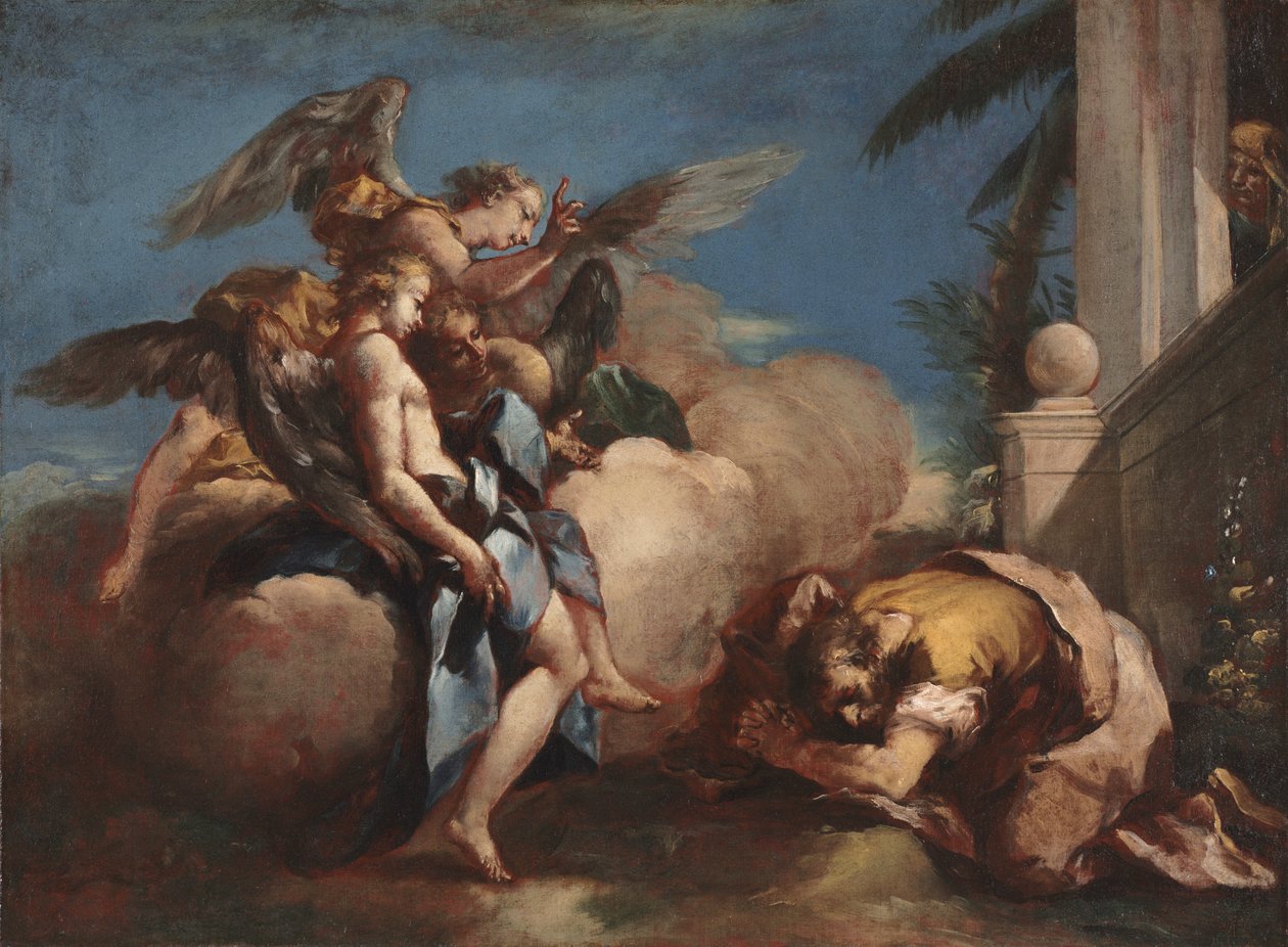 Ábrahámnak megjelenő angyalok alkotó: Francesco Guardi