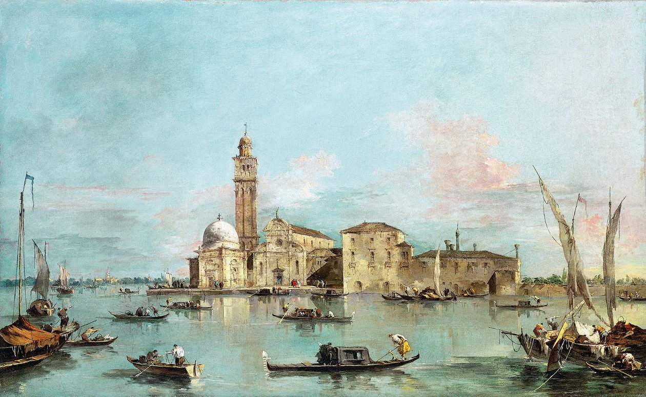 San Michele szigete, Velence, 1770-es évek. alkotó: Francesco Guardi