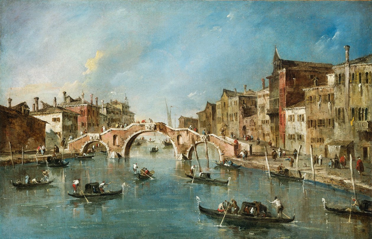 Kilátás a Cannaregio-csatornára, Velence alkotó: Francesco Guardi
