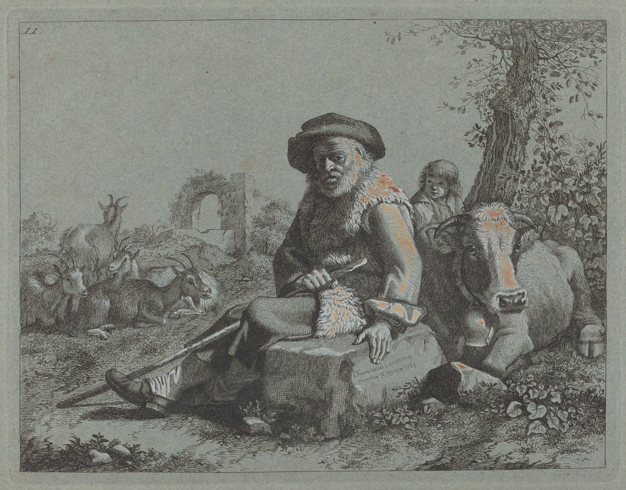 Ülő Öreg. alkotó: Francesco Londonio