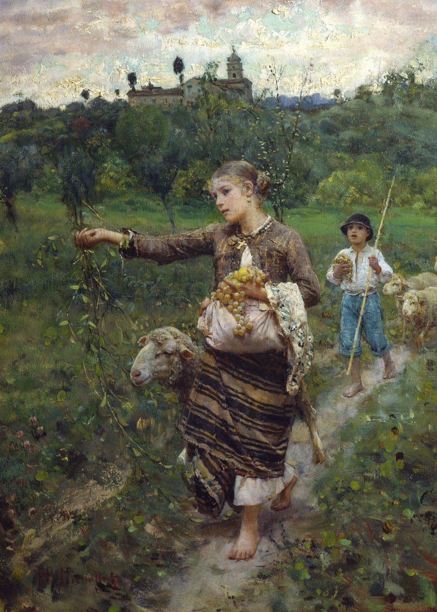 A pásztorlány (olaj, vászon) alkotó: Francesco Paolo Michetti