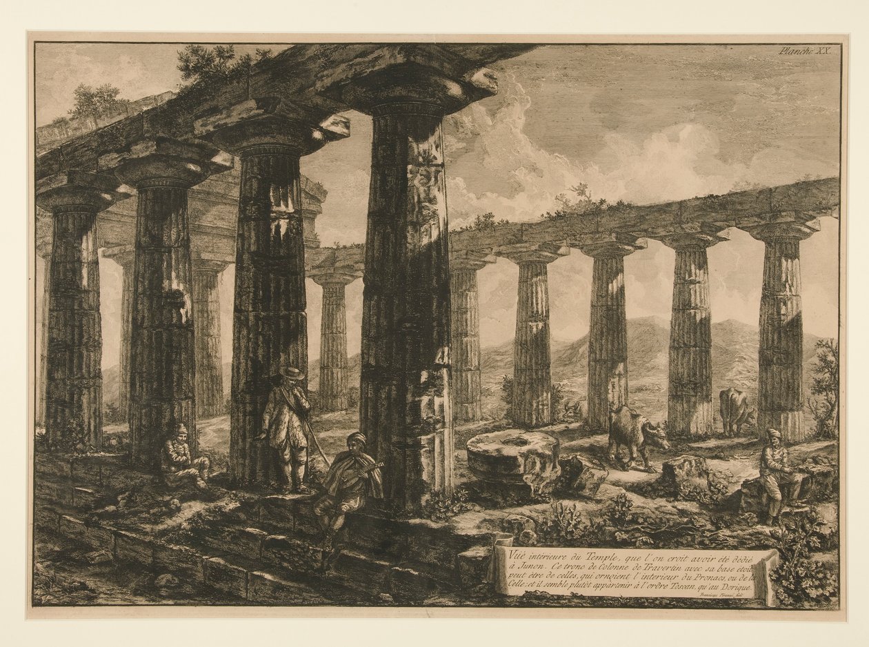 A templom belső képe, hogy a alkotó: Francesco Piranesi