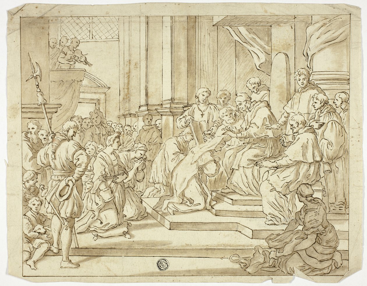 Pápa áldás apáca alkotó: Francesco Solimena