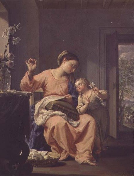 Madonna varrás alkotó: Francesco Trevisani