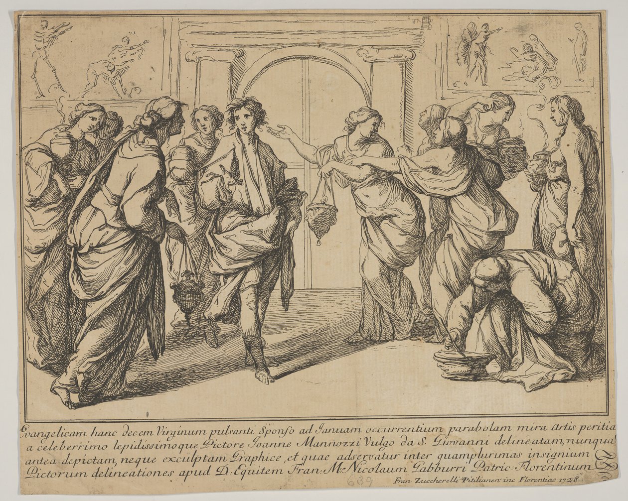 A bölcs és ostoba szüzek, 1728. alkotó: Francesco Zuccarelli
