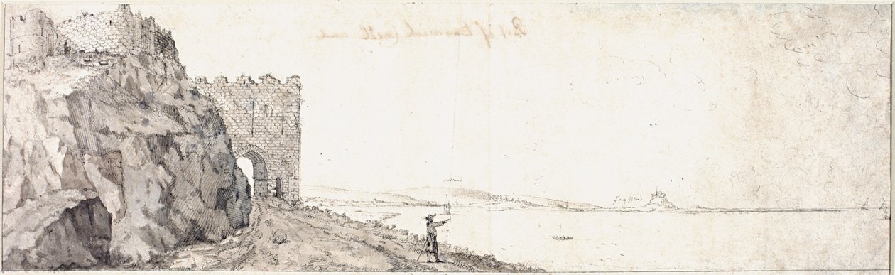 Gateway, Bamburgh Castle (tinta, papír) alkotó: Francis Place