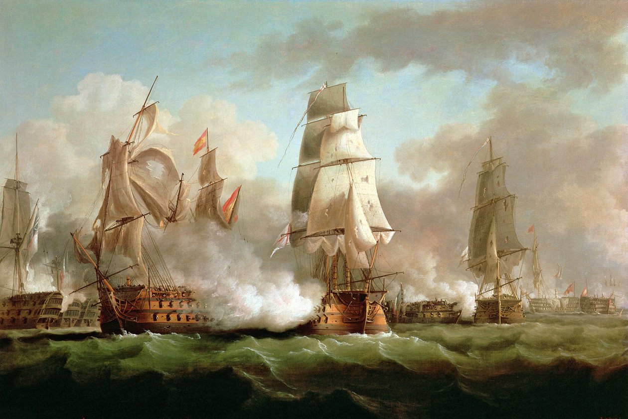 A "Neptun" harcba szállt, Trafalgar, 1805 alkotó: J. Francis Sartorius