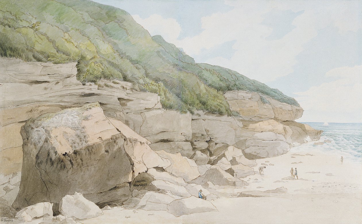 Beach Scene, Exmouth alkotó: Francis Towne
