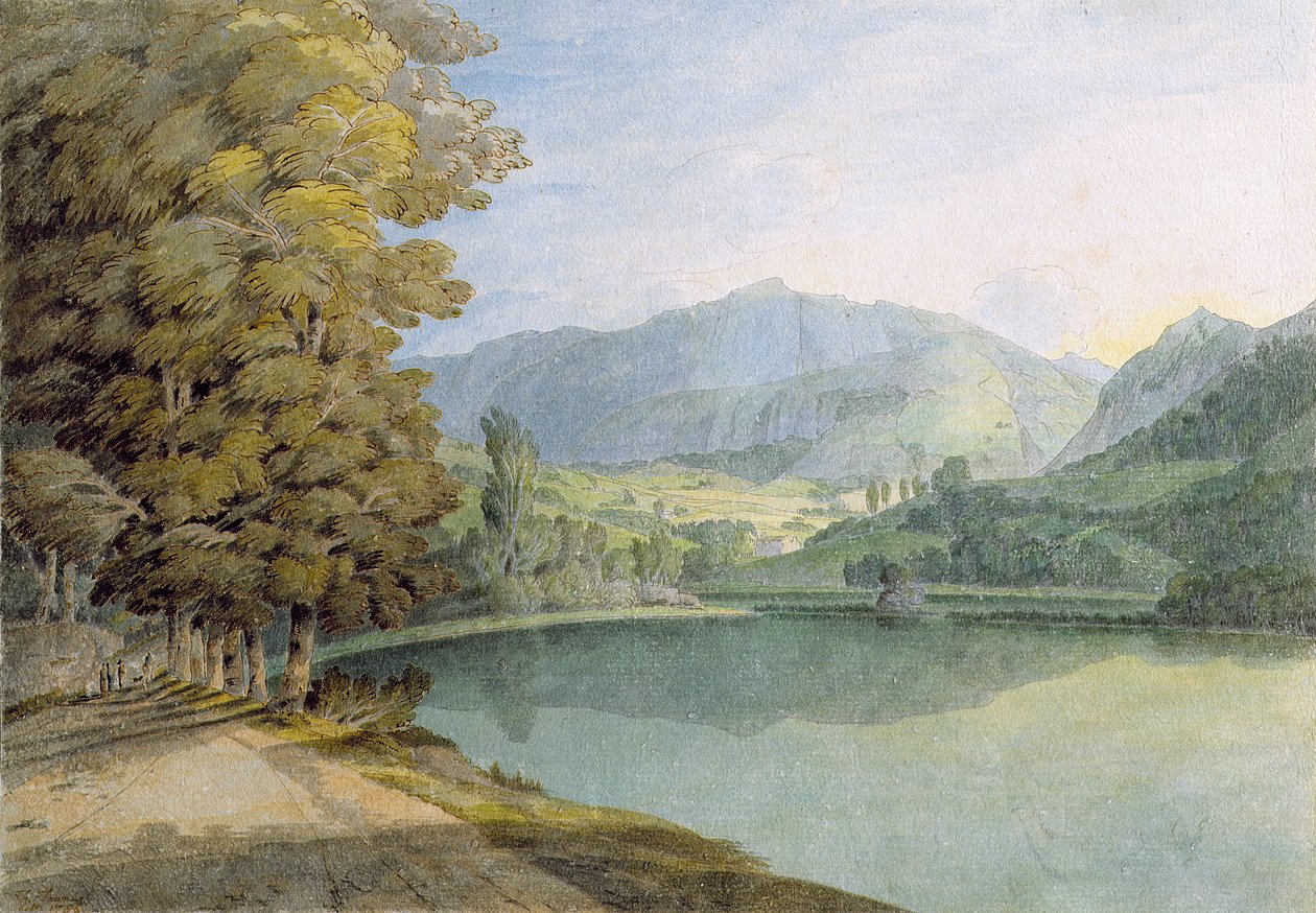 Rydal Water (toll és tinta, wc-vel, papírra) alkotó: Francis Towne