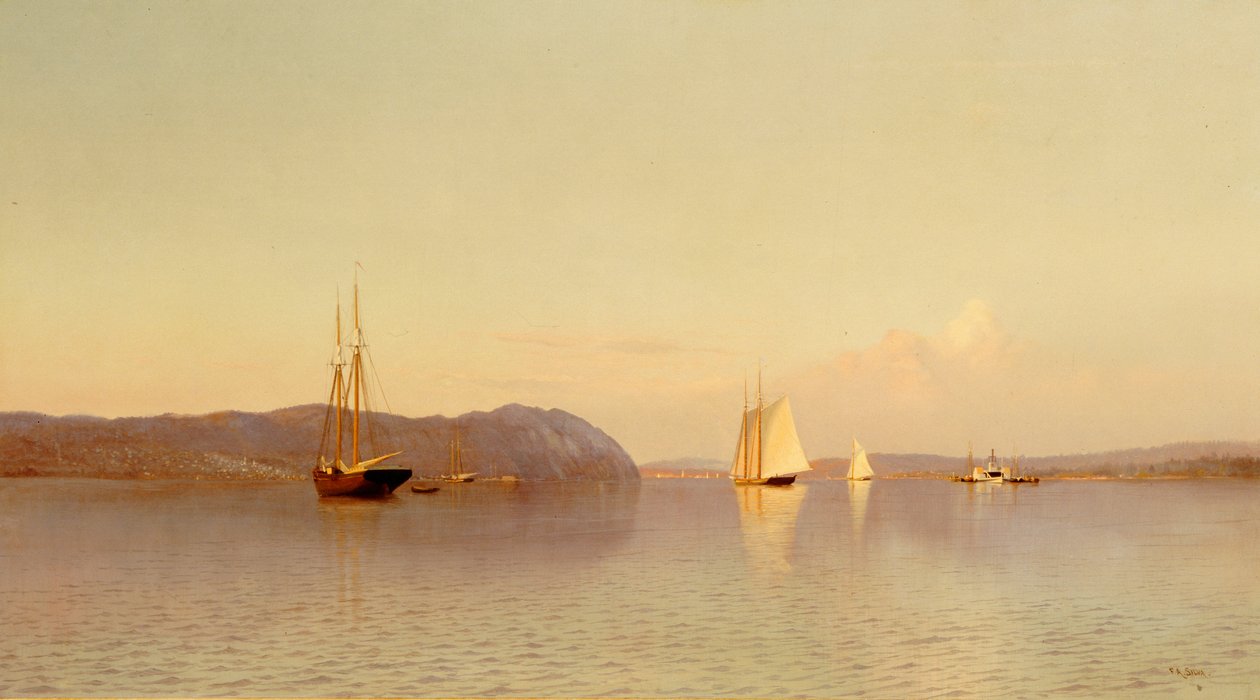 Késő délután, Haverstraw-öböl alkotó: Francis Augustus Silva