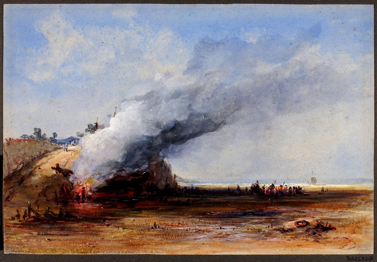 Egy régi hajó elégetése alkotó: Francis Danby