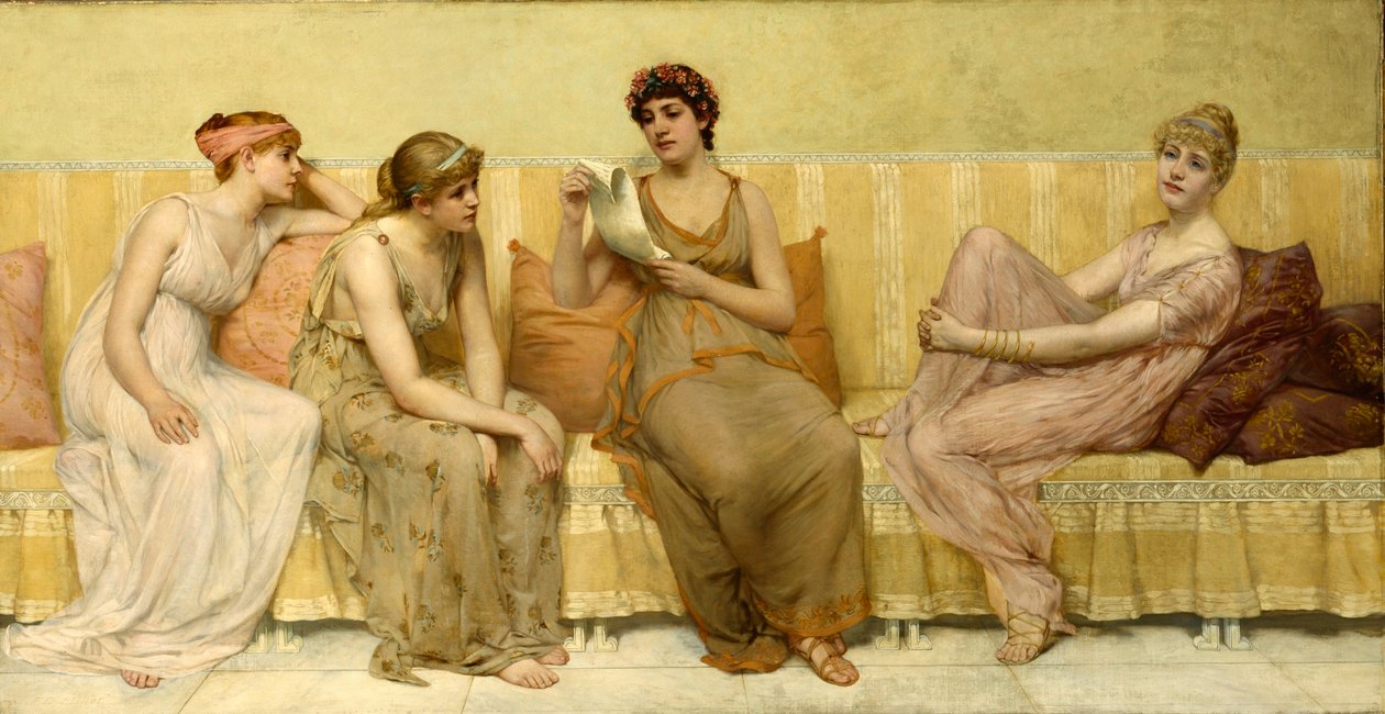 Oenone történetének olvasása alkotó: Francis Davis Millet