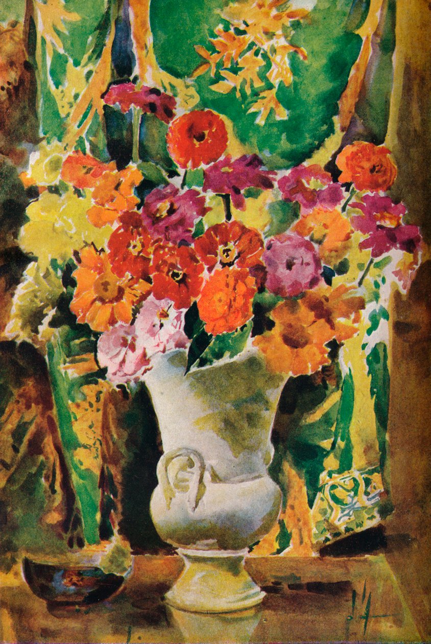 „Zinnias”, XIX. század alkotó: Francis Edward James