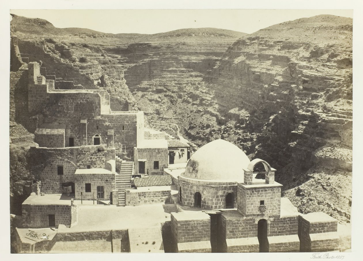 Mar-Saba-i kolostor, Jeruzsálem közelében, 1857. alkotó: Francis Frith