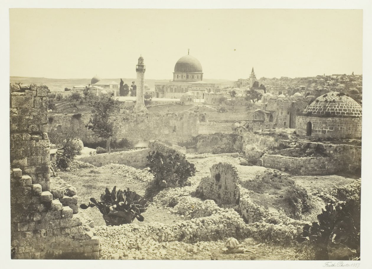 Jeruzsálem a városfalról, 1857. alkotó: Francis Frith